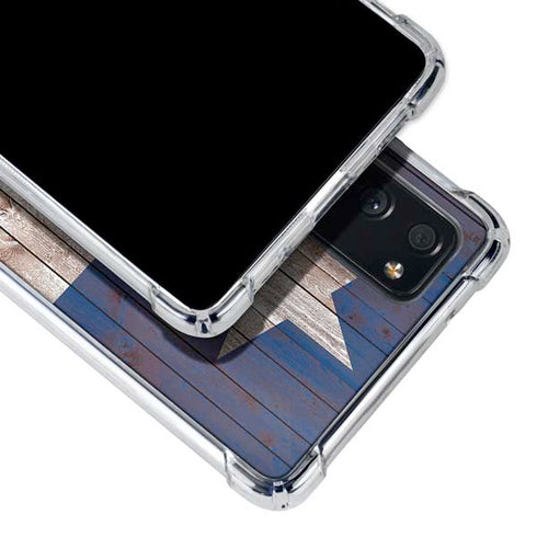 Texas Flag Dark Wood Galaxy S20 FE Clear Case